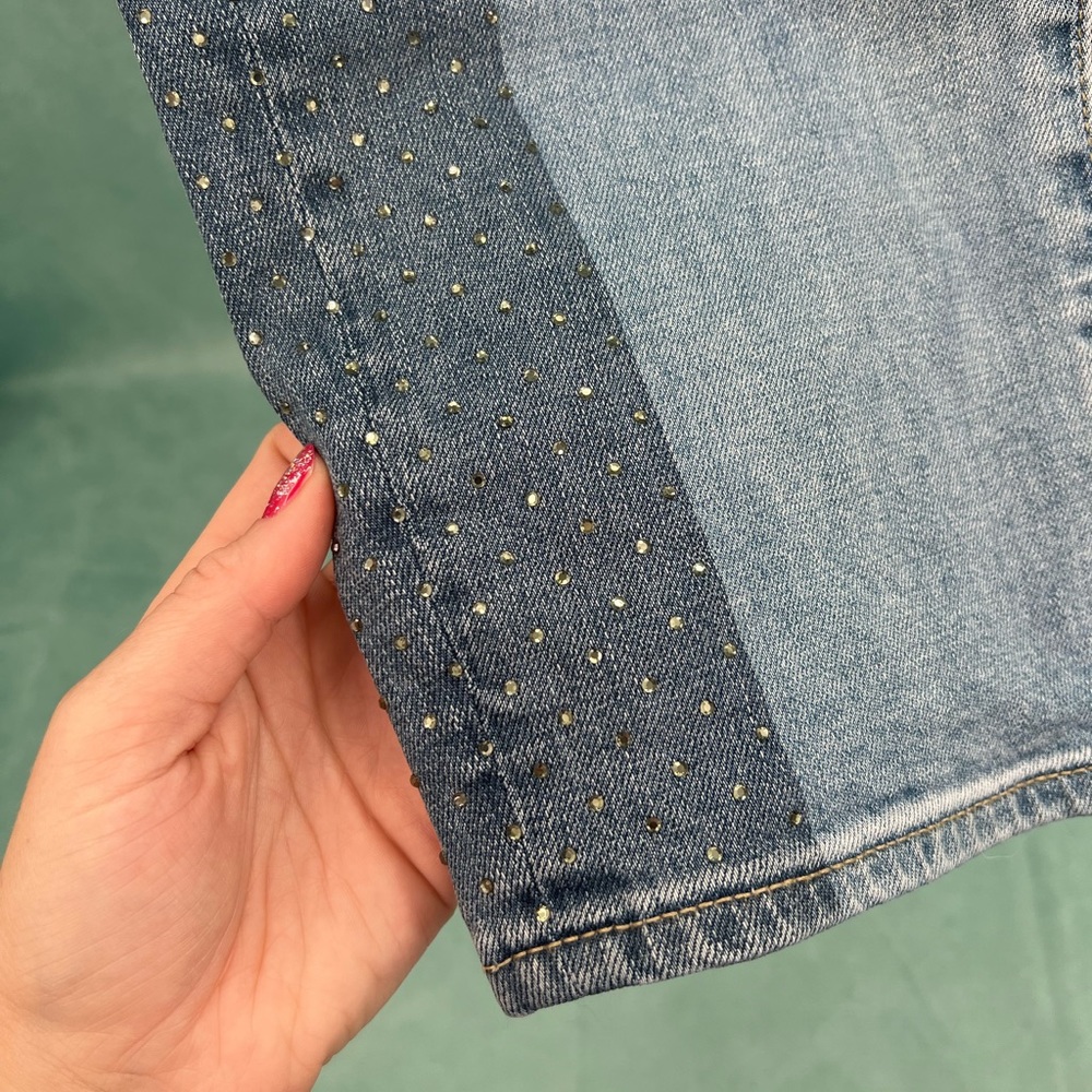Bebe Rhinestone Denim 30 - Picture 11 of 12